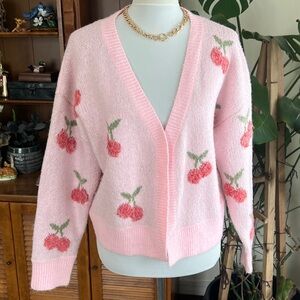 Dreamers by Debut Pink Cherry Cardigan Sweater XS